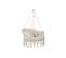 Chaise Suspendue Beige Macramé En Coton Polyester Avec Coussin - L. 100 X H. 145 X P. 80 Cm