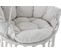 Chaise Suspendue Beige Macramé En Coton Polyester Avec Coussin - L. 100 X H. 145 X P. 80 Cm