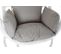 Fauteuil De Jardin Suspendu En Rotin Synthétique Blanc Avec Coussin Gris - L. 90 X H. 110 X P. 65 Cm