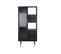 Armoire Vitrine En Bois Mdf Noir 4 Tiroirs 1 Porte Et 2 Étagères - L. 70 X H. 145 X P. 38 Cm