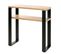 Console / Table Console En Métal Noir Et Mdf Coloris Chêne - L. 70 X H. 75 X P. 28 Cm