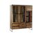 Armoire Vitrine En Bois Acacia Avec 2 Tiroirs 5 Portes Et 2 Étagères - L. 140 X H. 160 X P. 40 cm