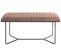 Banc 2 Places En Métal Et Cuir Coloris Marron - Longueur 100 X Hauteur 48 X Profondeur 38 Cm