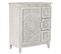 Buffet Haut Meuble De Rangement En Bois De Manguier Coloris Blanc - L. 72 X H. 87 X P. 40 Cm