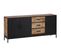 Commode Meuble De Rangement En Bois De Manguier Coloris Noir/marron - L. 160 X H. 90 X P. 40 Cm