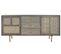 Buffet Meuble De Rangement En Bois De De Manguier Et Mdf Coloris Gris - L. 160 X H. 75 X P. 40 Cm