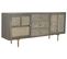 Buffet Meuble De Rangement En Bois De De Manguier Et Mdf Coloris Gris - L. 160 X H. 75 X P. 40 Cm