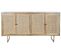 Buffet Meuble De Rangement En Bois De Manguier Et Rotin Coloris Naturel - L. 150 X H. 77 X P. 40 Cm