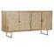 Buffet Meuble De Rangement En Bois De Manguier Et Rotin Coloris Naturel - L. 150 X H. 77 X P. 40 Cm