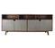 Buffet Meuble De Rangement En Bois De Manguier Coloris Marron Foncé/gris - L. 180 X H. 75 X P. 45 Cm