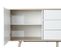 Buffet Meuble De Rangement En Mdf Coloris Blanc / Naturel Et Métal - L. 170 X H. 76 X P. 45 Cm