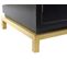 Buffet Meuble De Rangement En Peuplier Coloris Noir Et Métal Doré - L. 150 X H. 80 X P. 50 Cm