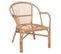 Fauteuil En Rotin Coloris Naturel - Longueur 60 X Profondeur 68 X Hauteur 77 Cm