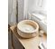 Vasque À Poser / Lavabo Rond En Marbre, Coloris Beige - Diamètre 40 X Hauteur 15 Cm