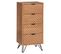 Chiffonnier Avec 4 Tiroirs En Bois / Fer Coloris Beige - L. 48 X P. 34 X H. 106 Cm