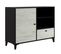 Buffet En Mélamine Coloris Noir Et Blanc - Longueur 110 X Profondeur 40 X Hauteur 83 Cm