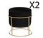 Lot De 2 Poufs Coffres En Velours Coloris Noir - Diamètre 42 X Hauteur 44 Cm