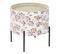 Table D'appoint En Mdf Et Métal Coloris Blanc Noir - Diamètre 38 X Hauteur 39 Cm