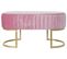 Banquette En Métal Et Velours Rose - Longueur 90 X Profondeur 50 X Hauteur 45 Cm