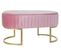 Banquette En Métal Et Velours Rose - Longueur 90 X Profondeur 50 X Hauteur 45 Cm