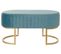 Banquette En Métal Et Velours Bleu - Longueur 90 X Profondeur 50 X Hauteur 45 Cm