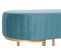 Banquette En Métal Et Velours Bleu - Longueur 90 X Profondeur 50 X Hauteur 45 Cm