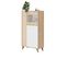 Armoire Meuble De Rangement Vitrine En Mélamine - H. 142 X L. 77 Cm X P. 33 Cm