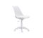 Chaise Pivotante En Simili-cuir Et Métal Coloris Blanc - L. 60 X P. 60 X H. 79 - 89 Cm