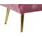 Banquette En Métal Et Velours Coloris Rose Et Pieds Doré - L. 120 X P. 45 X H. 40 Cm