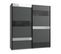 Armoire, Meuble De Rangement Coloris Graphite, Rechampis Et Verre Coloris Noir