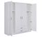 Armoire, Meuble De Rangement Avec 4 Portes En Mdf Coloris Blanc - L. 180 X P. 58 X H. 198,5 Cm