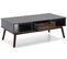 Table Basse En Pin Ciré Gris Anthracite/marron Avec Rangements - L. 110 X P. 55 X H. 40 Cm