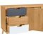 Buffet En Pin Massif Blanc Et Gris, Meuble De Rangement Coloris Naturel - L. 140 X P. 40 X H. 80 Cm