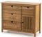 Commode En Pin Massif Décor Ciré Naturel, Meuble De Rangement - L. 100 X P. 40 X H. 80 Cm