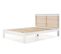 Lit Adulte En Pin Et Mdf  Coloris Blanc, Naturel - L. 197,7 X P. 153,2 X H. 100 Cm