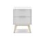 Table De Chevet, Table De Nuit En Pin Et Mdf Coloris Blanc - L. 40 X P. 35  X H. 53 Cm