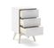 Table De Chevet, Table De Nuit En Pin Et Mdf Coloris Blanc - L. 40 X P. 35  X H. 65,50  Cm