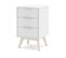 Table De Chevet, Table De Nuit En Pin Et Mdf Coloris Blanc - L. 40 X P. 35  X H. 65,50  Cm