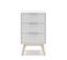 Table De Chevet, Table De Nuit En Pin Et Mdf Coloris Blanc - L. 40 X P. 35  X H. 65,50  Cm