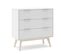 Commode, Meuble De Rangement En Pin Et Mdf Avec 3 Tiroirs Coloris Blanc