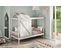 Lit Enfant Cabane En Mdf Et Pin Coloris Blanc, Gris Clair - L. 197,6  X P. 101,70 X H. 174,50  Cm