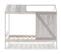 Lit Enfant Cabane En Mdf Et Pin Coloris Blanc, Gris Clair - L. 197,6  X P. 101,70 X H. 174,50  Cm