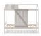 Lit Enfant Cabane En Mdf Et Pin Coloris Blanc, Gris Clair - L. 197,6  X P. 101,70 X H. 174,50  Cm