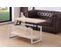 Table Basse Avec Plateau Relevable Et Extensible En Bois De Chêne Avec Pied En Métal Blanc