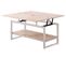 Table Basse Avec Plateau Relevable Et Extensible En Bois De Chêne Avec Pied En Métal Blanc