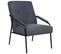 Fauteuil Rembourré En Tissu Gris Avec Pieds En Métal Noir - L. 62 X P. 85 X H. 93 Cm