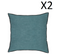 Lot De 2 Coussin Décoratif Déhoussable En Lin Et Coton Coloris Bleu Canard