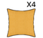 Lot De 4 Coussin Décoratif Déhoussable En Lin Et Coton Ocre - L. 45 X P. 12 X H. 45 Cm