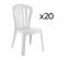 Lot De 20 Chaises De Jardin Empilables En Résine Coloris Blanc - L. 52 X P. 52 X H. 88 Cm