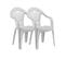 Lot De 2 Chaises De Jardin Empilables En Résine Coloris Blanc - L. 58 X P. 54 X H. 86 Cm